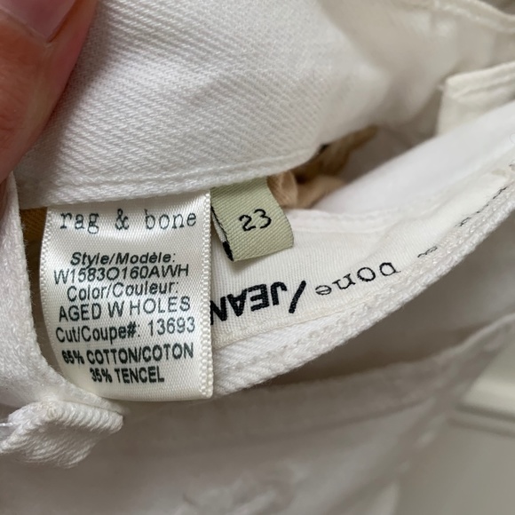 Rag & Bone White Relax Fit Distressed Jean - Picture 8 of 15